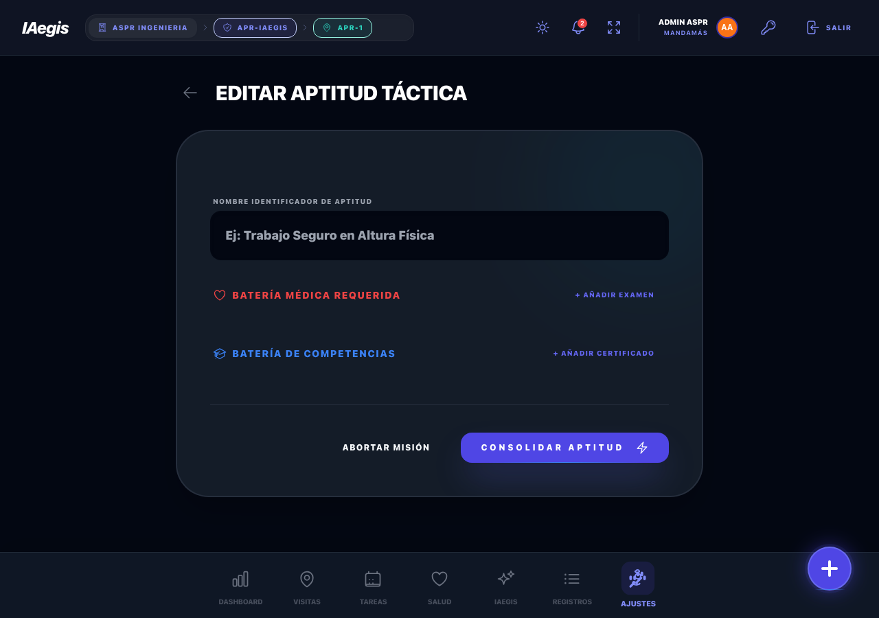 Formulario de aptitud