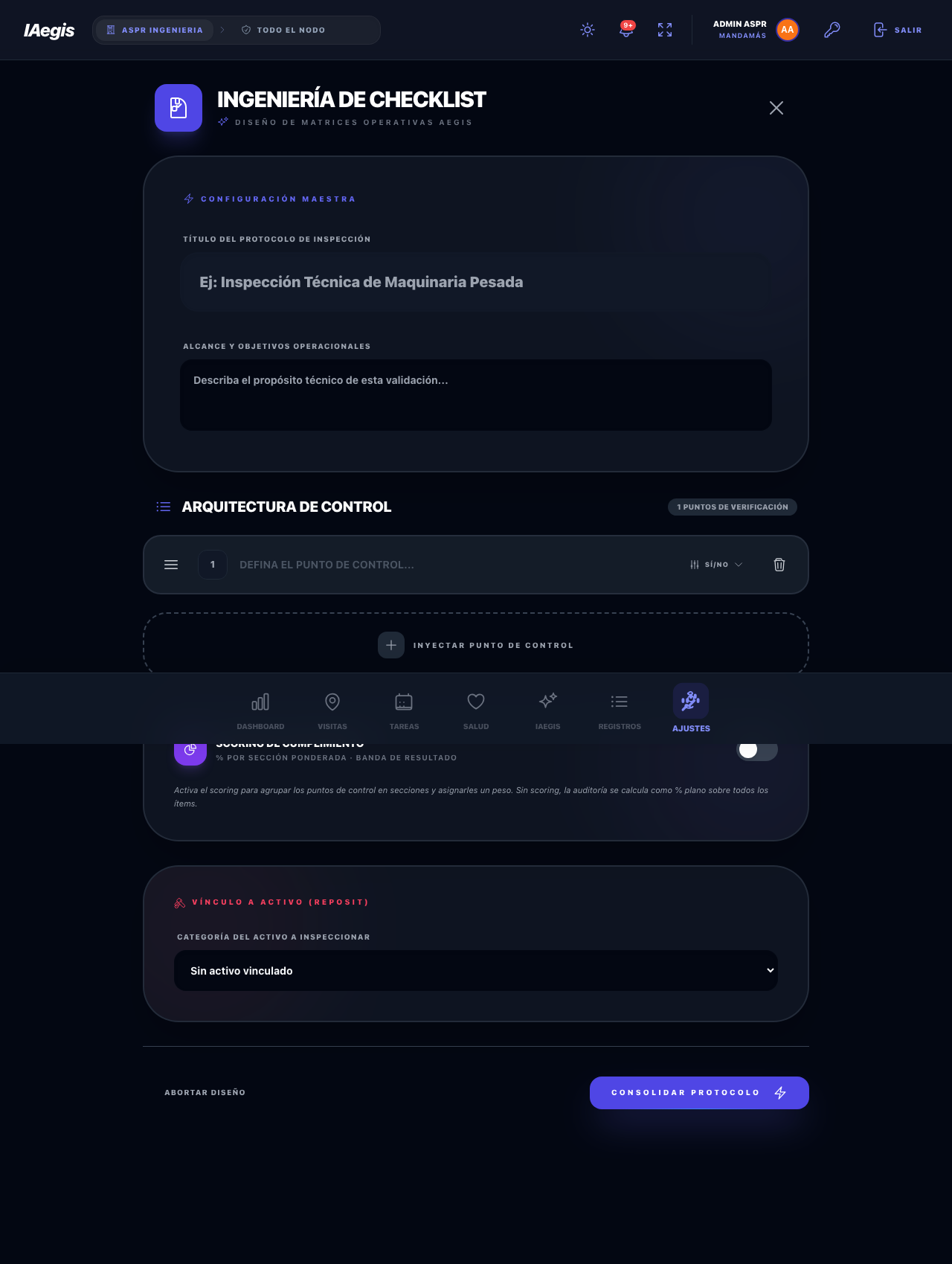 Editor: configuracion maestra