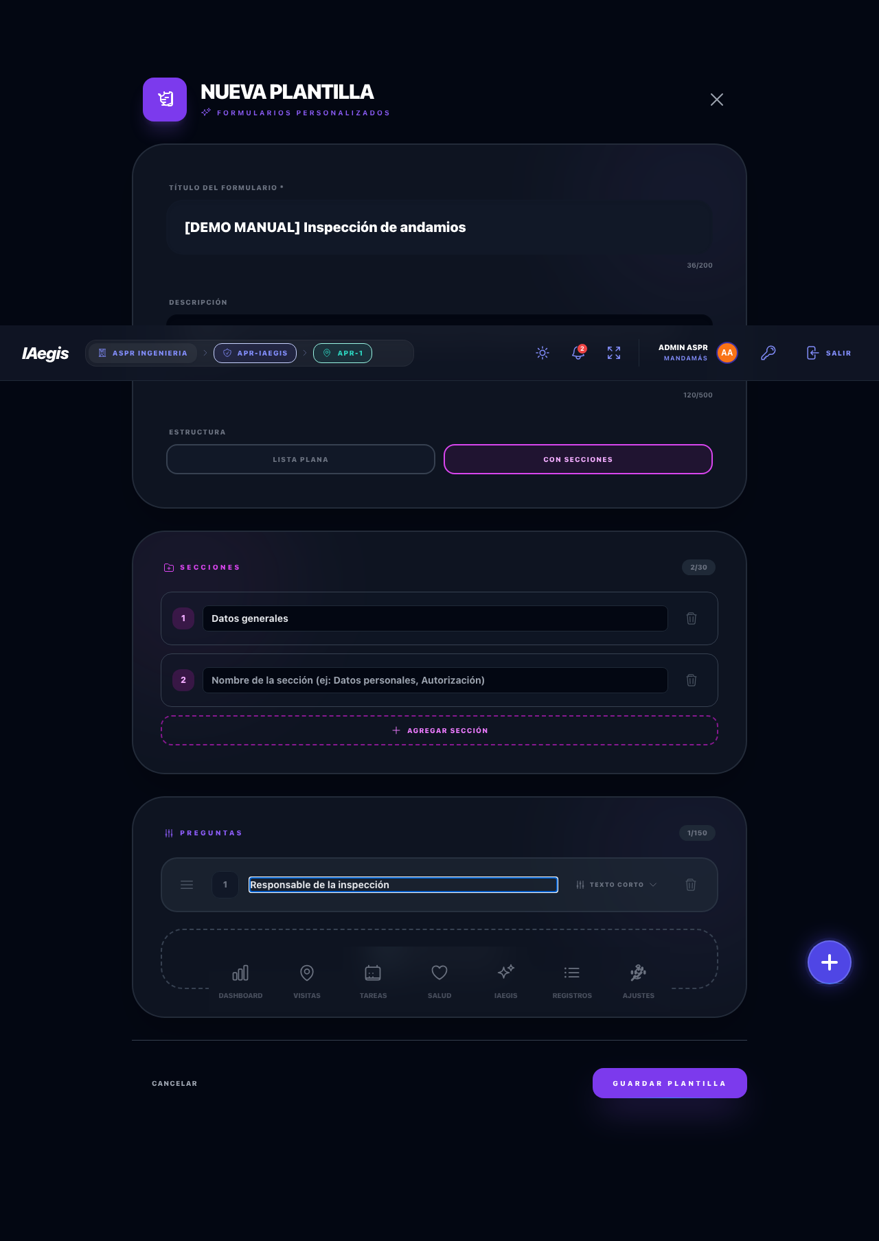 Configuración de pregunta