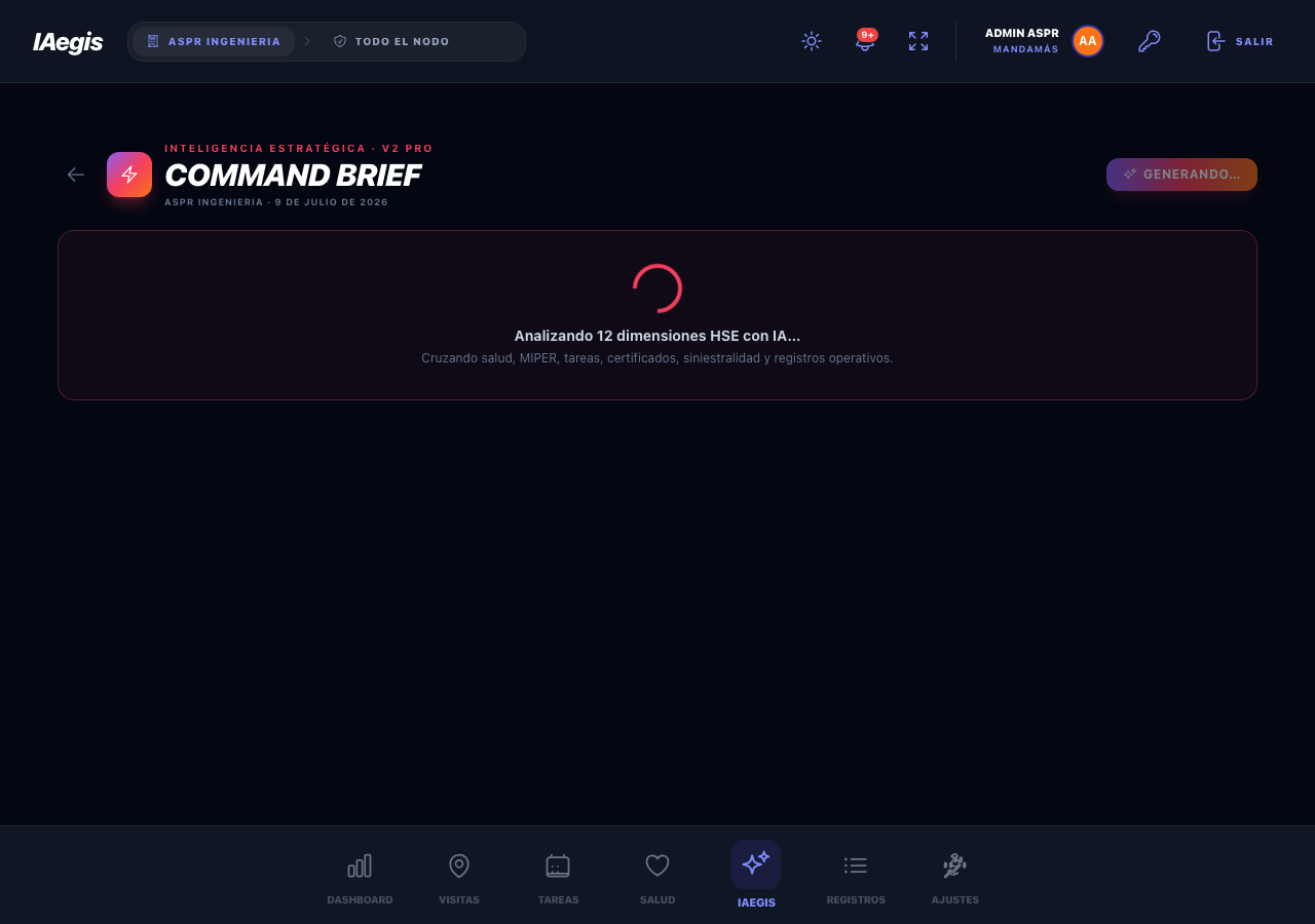Generación del Command Brief en curso