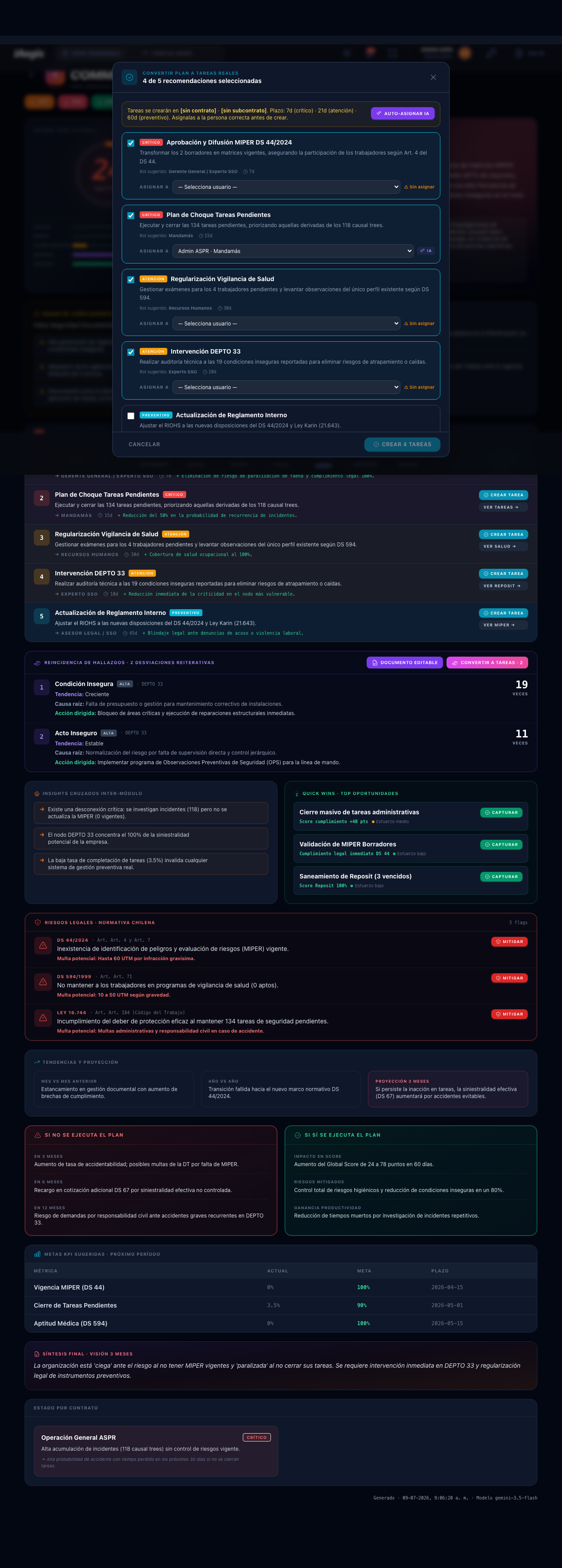 Modal Convertir Plan a Tareas Reales