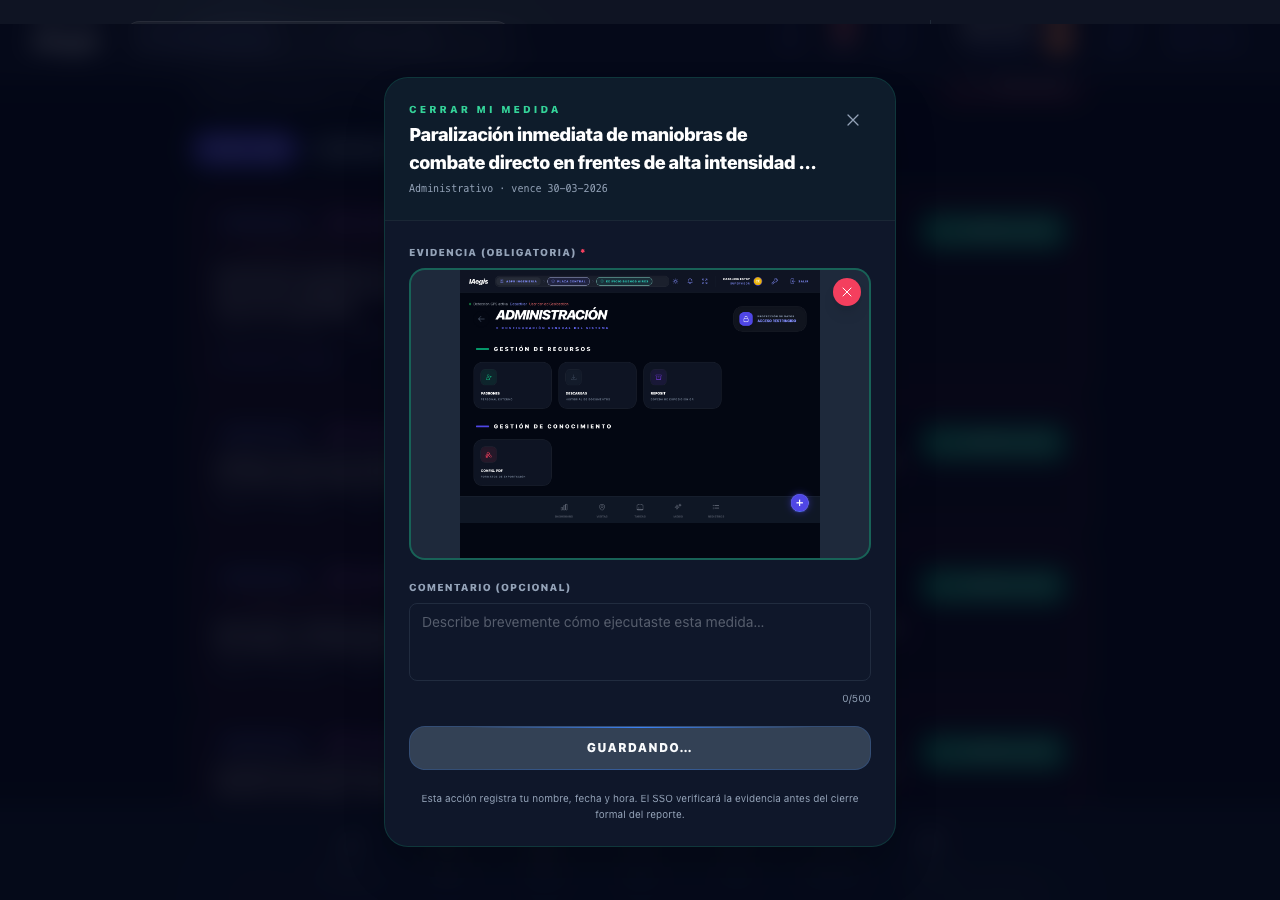 Cierre en progreso