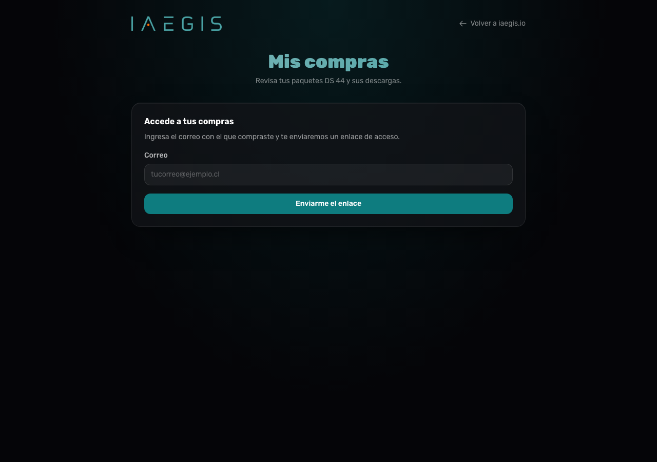 Portal mis compras: formulario de ingreso por correo