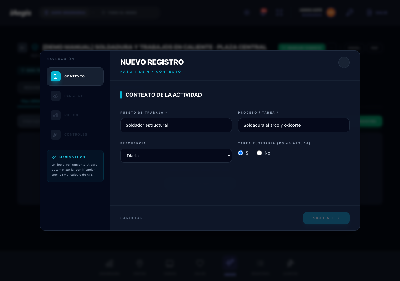 Wizard paso Contexto