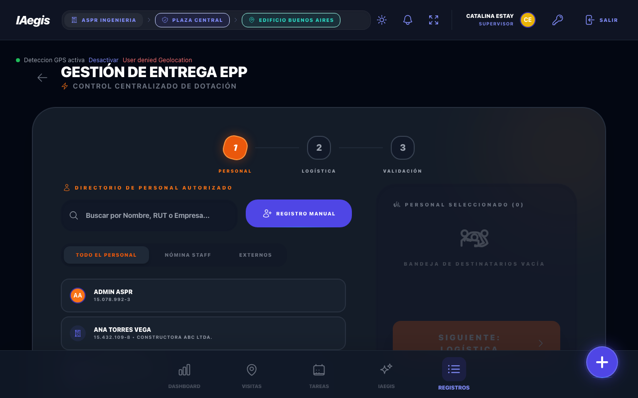 Formulario de EPP - Paso 1