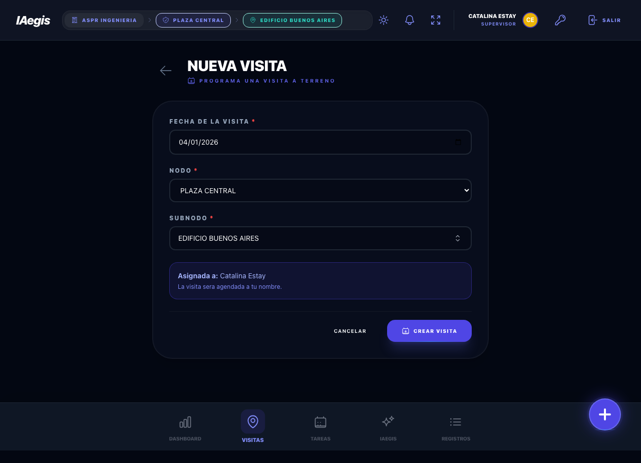 Formulario de nueva visita
