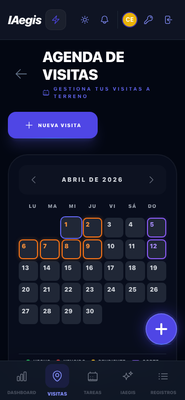 Navegacion mobile al modulo de Visitas
